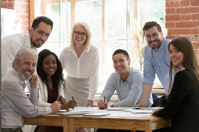 employees in workspace