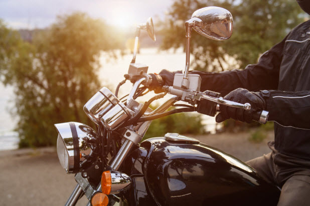 Man driving motorcycle